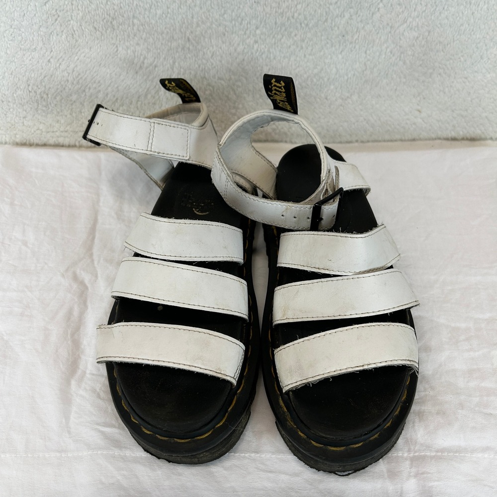 Dr. Martens Blaire White Hydro Leather Platform Gladiator Sandals Womens 6 - Picture 2 of 16